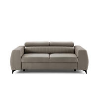 2-SITZER-SOFA PIERO 206 cm Velours Beige - Beige/Schwarz, Holz/Textil (206/95/100cm) - Muffo