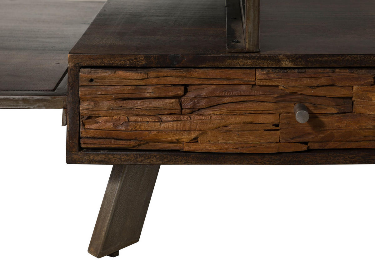 COUCHTISCH Akazie / Altholz 135x70x45 braun lackiert SEVILLA #27 - Braun, Holz (135/70/45cm) - Massivmoebel24