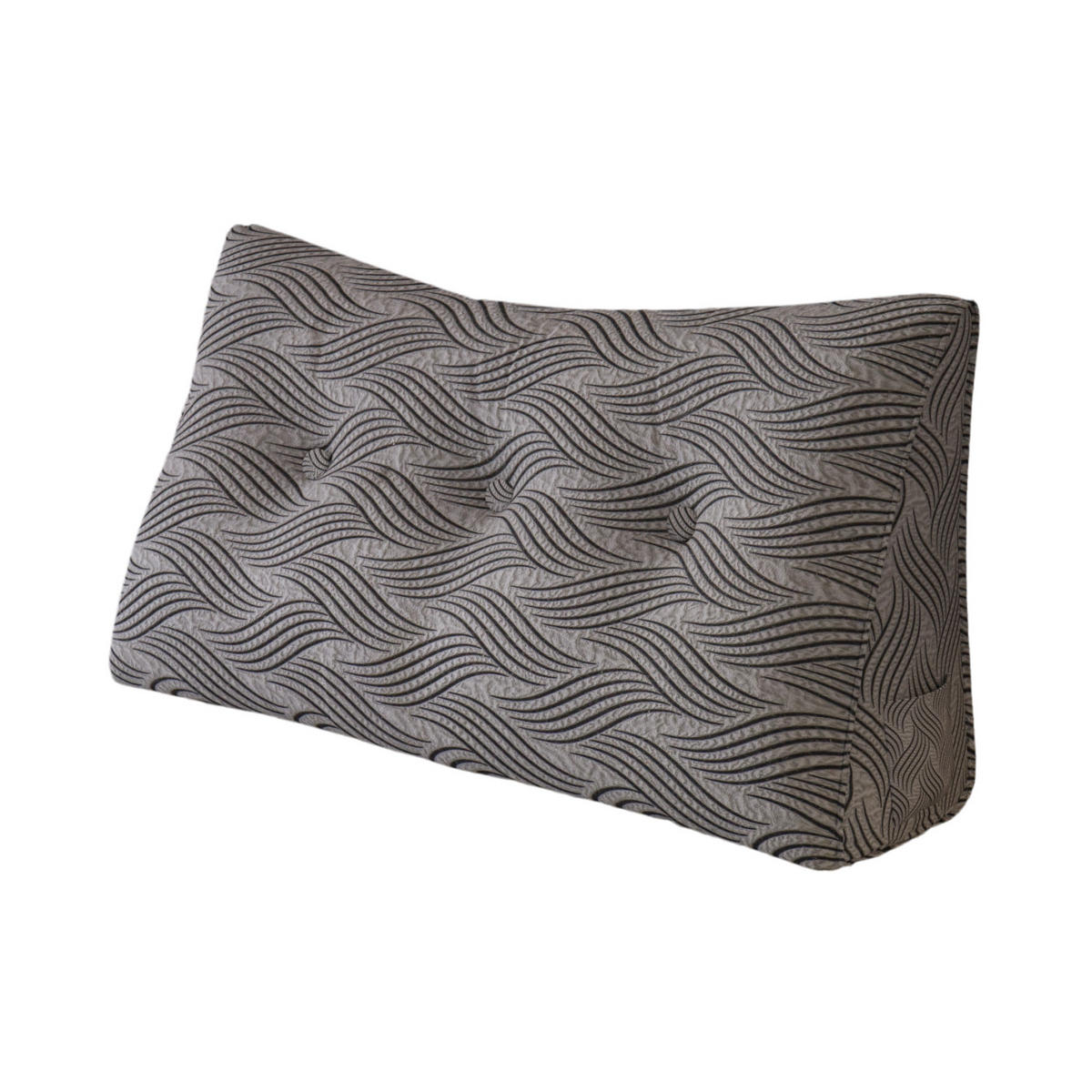 KEILKISSEN für Bett beflockter Crinkle-Stoff 100cm - Schwarz, Textil (21/100cm) - Vercart