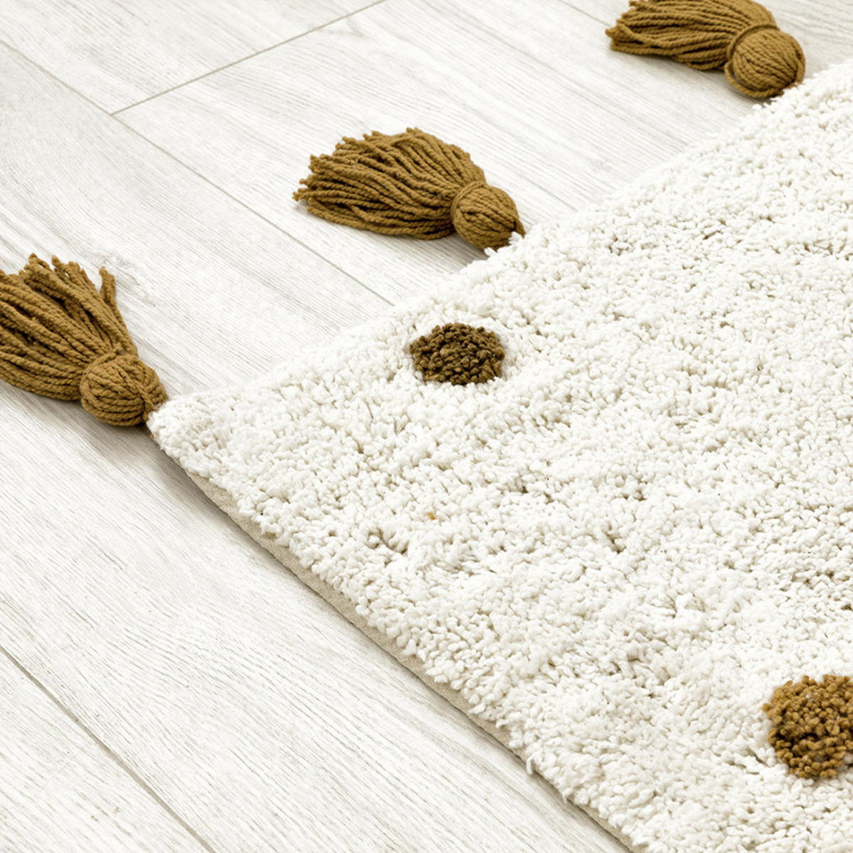 TEPPICH Little-dots Senf 100 cm x 150 cm - Dunkelgelb, Textil (100/150cm) - Kenay Home