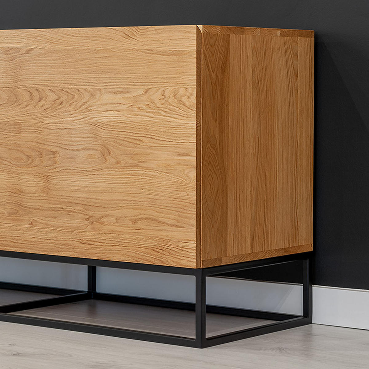 SIDEBOARD Frame aus massivem Eichenholz - Eichefarben/Naturfarben, Holz (160/80/50cm) - Danzz