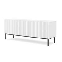 TV LOWBOARD Weiß, Weiß Hochglanz, Schwarz 150/58/42 - Weiß Hochglanz/Schwarz, Holzwerkstoff (150/58/42cm) - RAUMHIRSCH FURNITURE