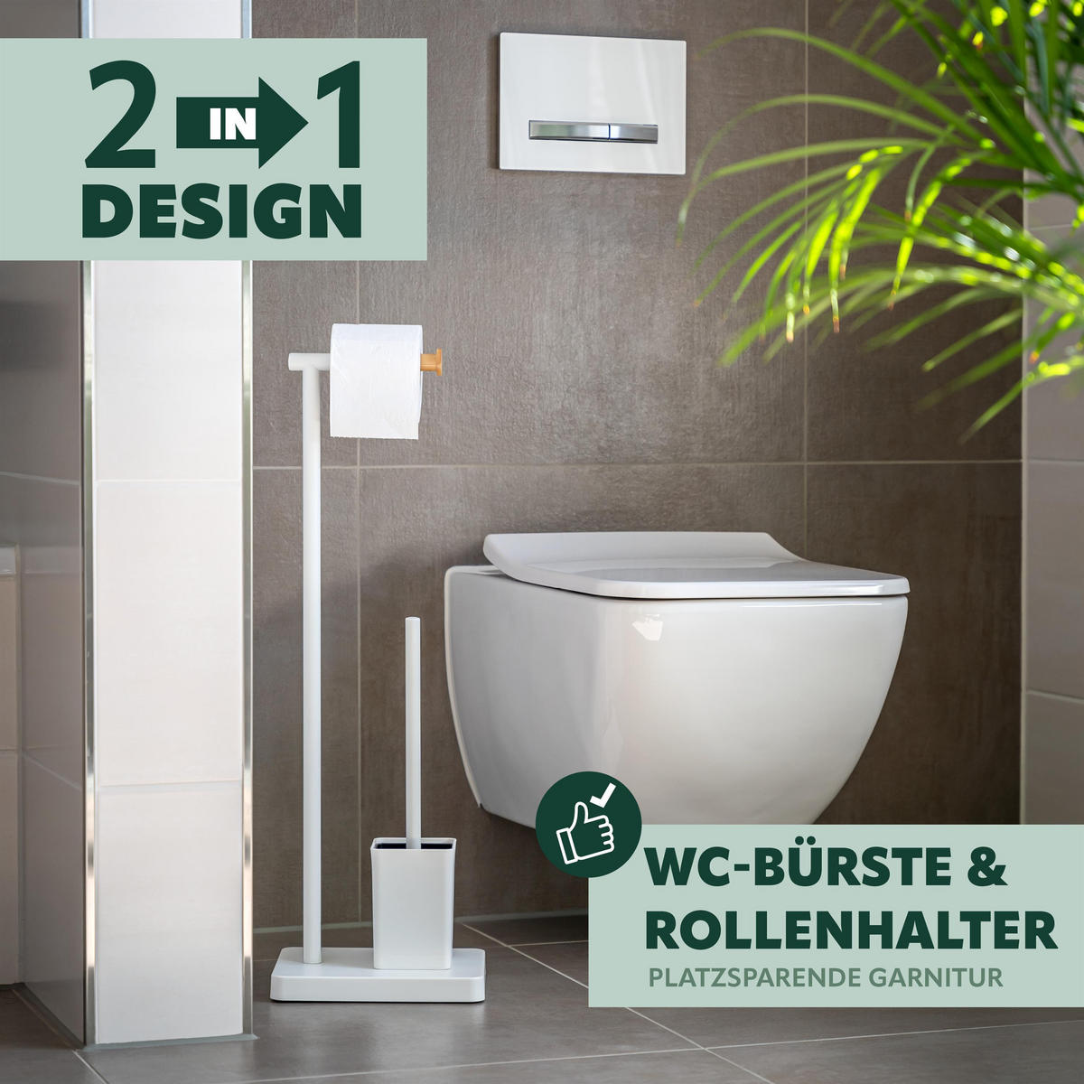 STAND-WC-GARNITUR, weiß - Weiß, Kunststoff (23/70/18cm) - bremermann