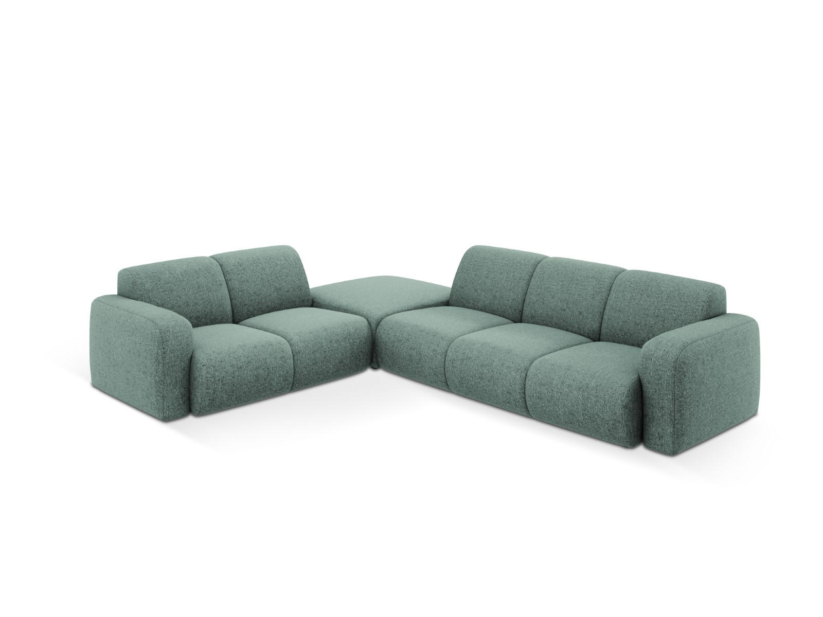 ECKSOFA links Molino aus Chenille-Stoff petrol 6 Sitzplätze - Petrol, Textil (250/315cm) - Micadoni