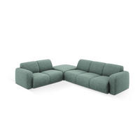 ECKSOFA links Molino aus Chenille-Stoff petrol 6 Sitzplätze - Petrol, Textil (250/315cm) - Micadoni