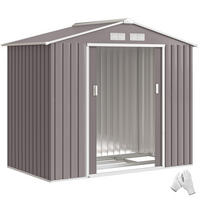 GARTENHAUS Grau 213.0/130.0/185.0cm - Grau, Metall (130/185/213cm)
