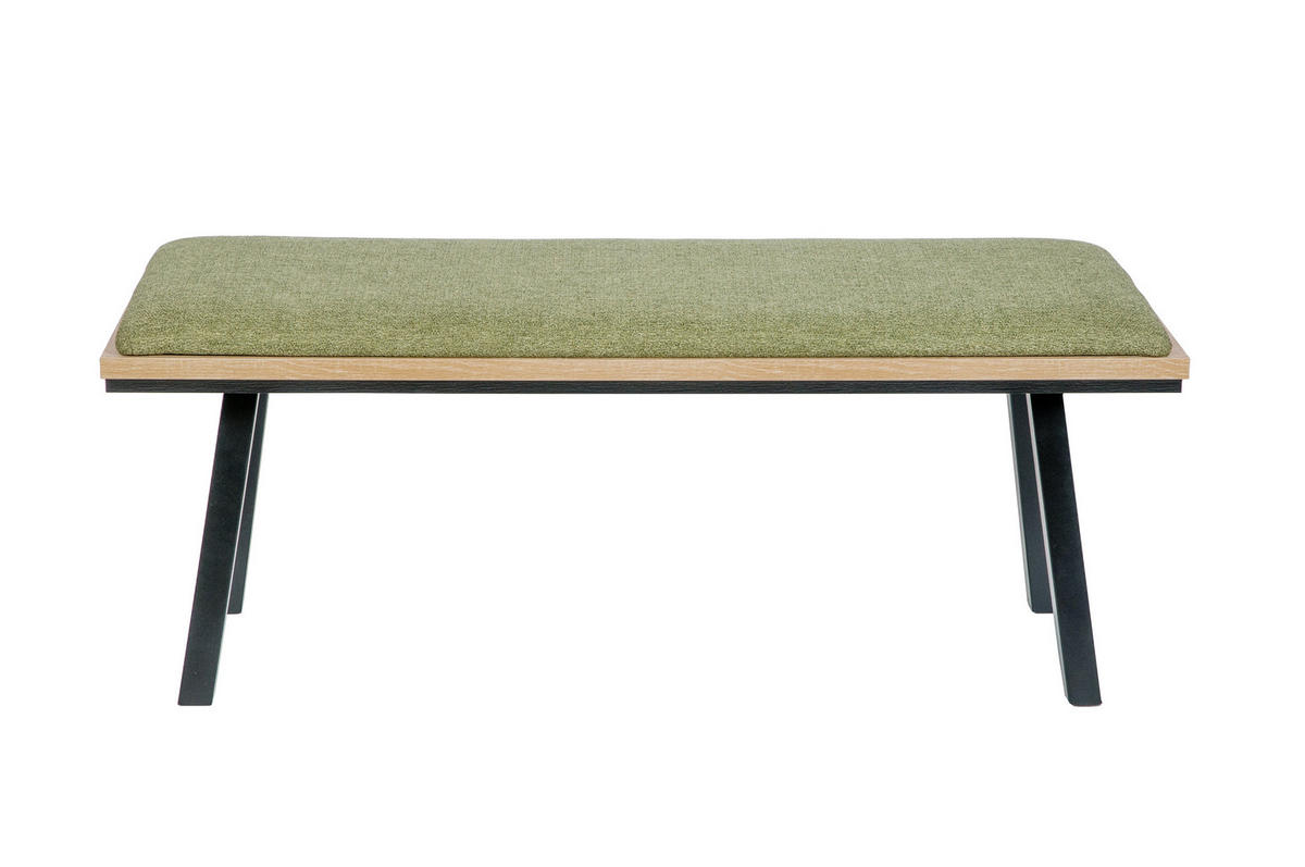 GARDEROBENBANK Die Elegante - Schwarz/Grün, Holz/Textil (45/49/125cm) - Kundler Home