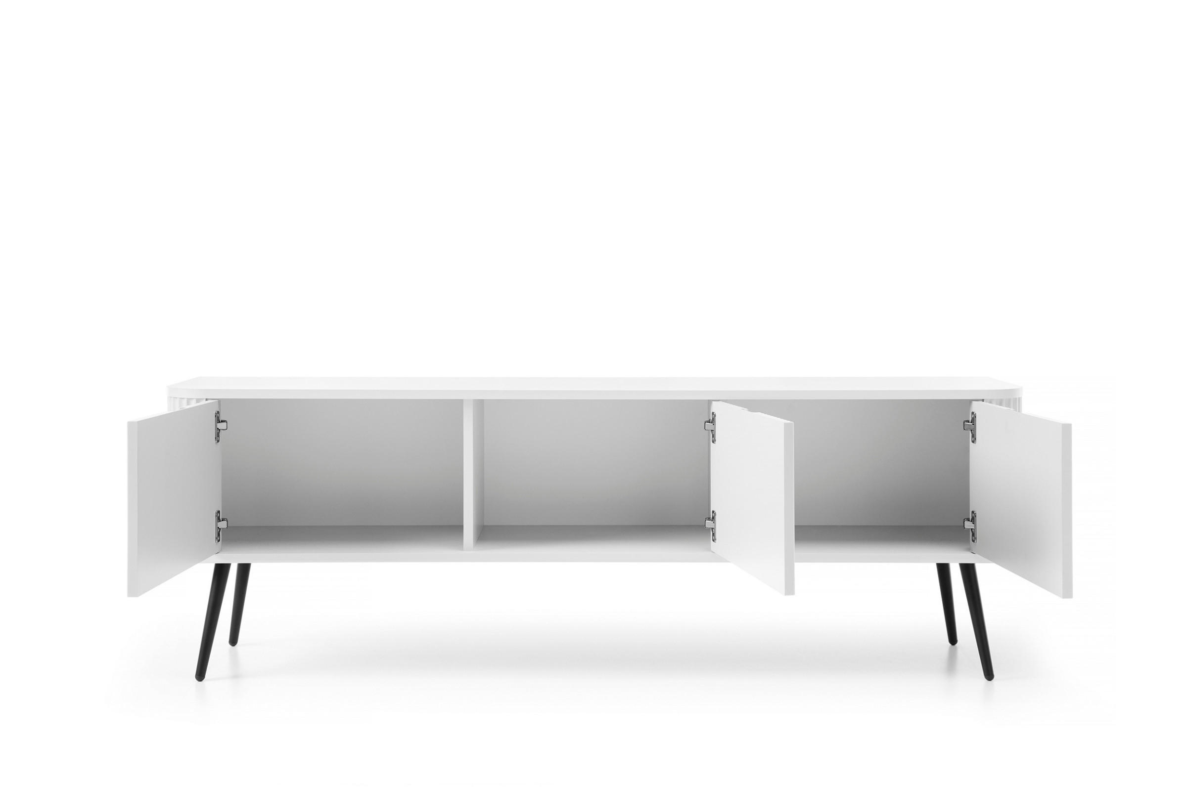 TV-LOWBOARD MODERNO 168/56/39 in Weiß/Schwarz - Schwarz/Weiß, Holzwerkstoff (168/56/39cm) - Deine Möbel 24