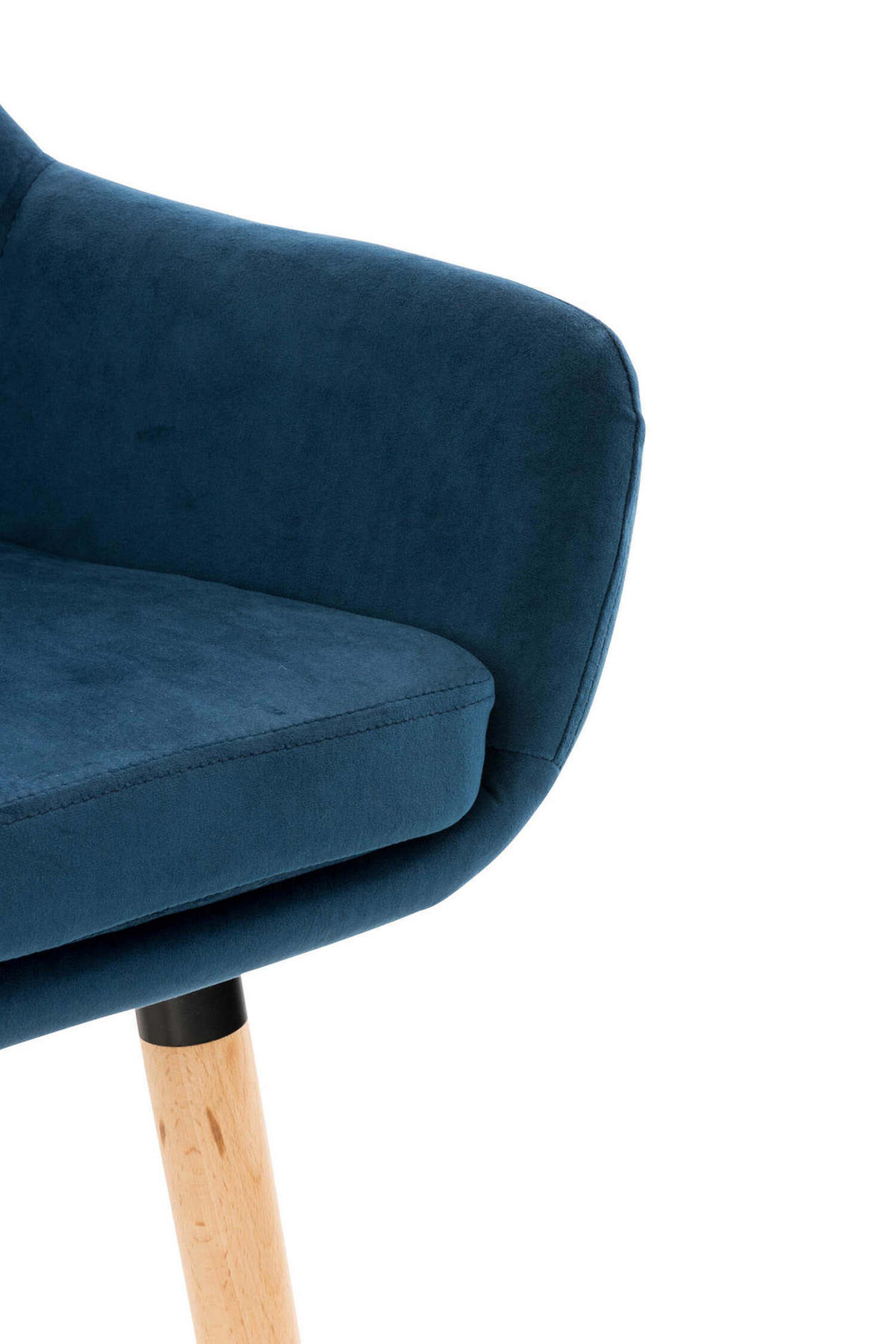 BARHOCKER Grande, 2er Set, Gestell Holz, Samt Blau - Blau/Braun, Holz/Textil (55/99/46cm) - TPFLiving