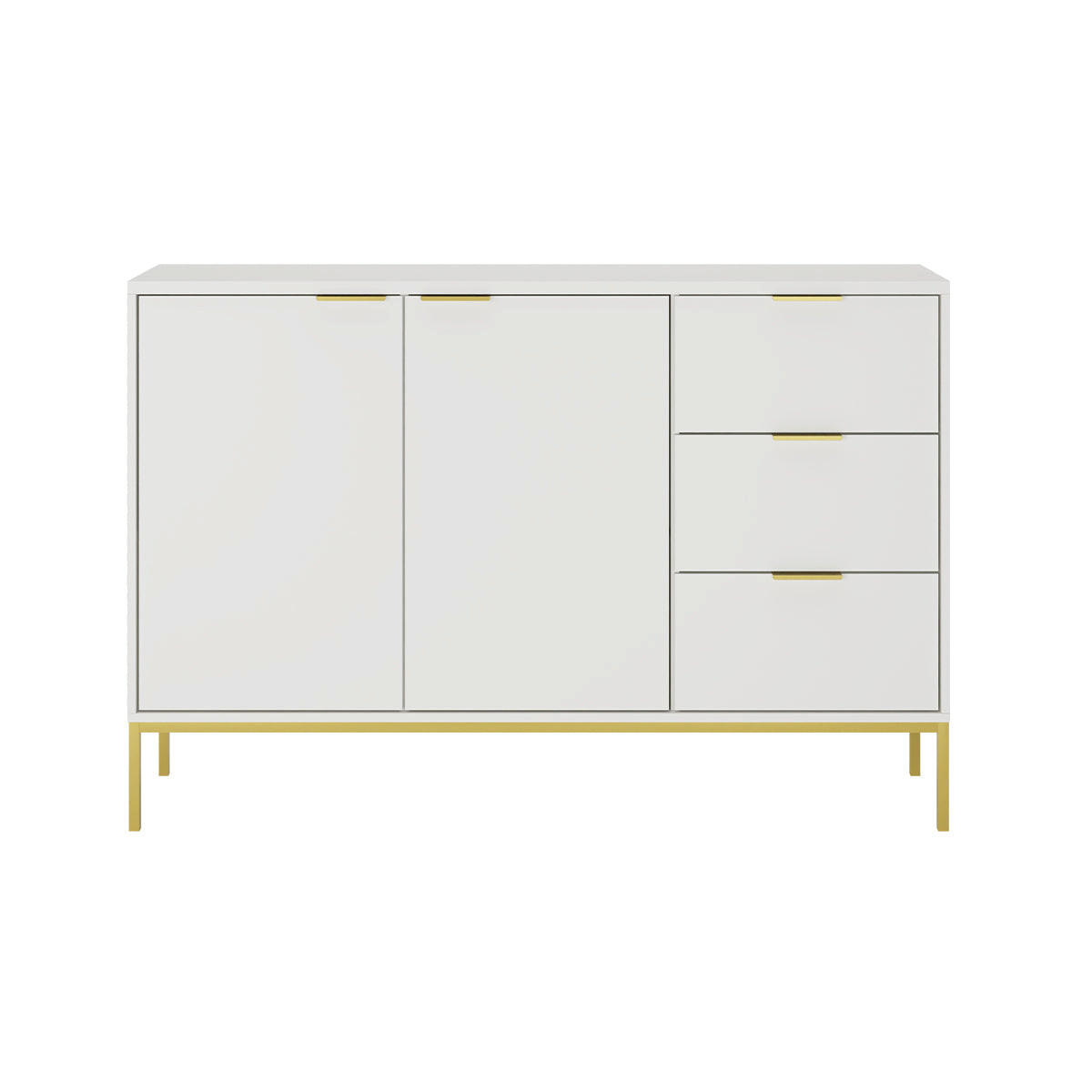 KOMODA Seattle Biela - biela/zlatá, kompozitné drevo (150/100.4/40cm) - Petits-meubles