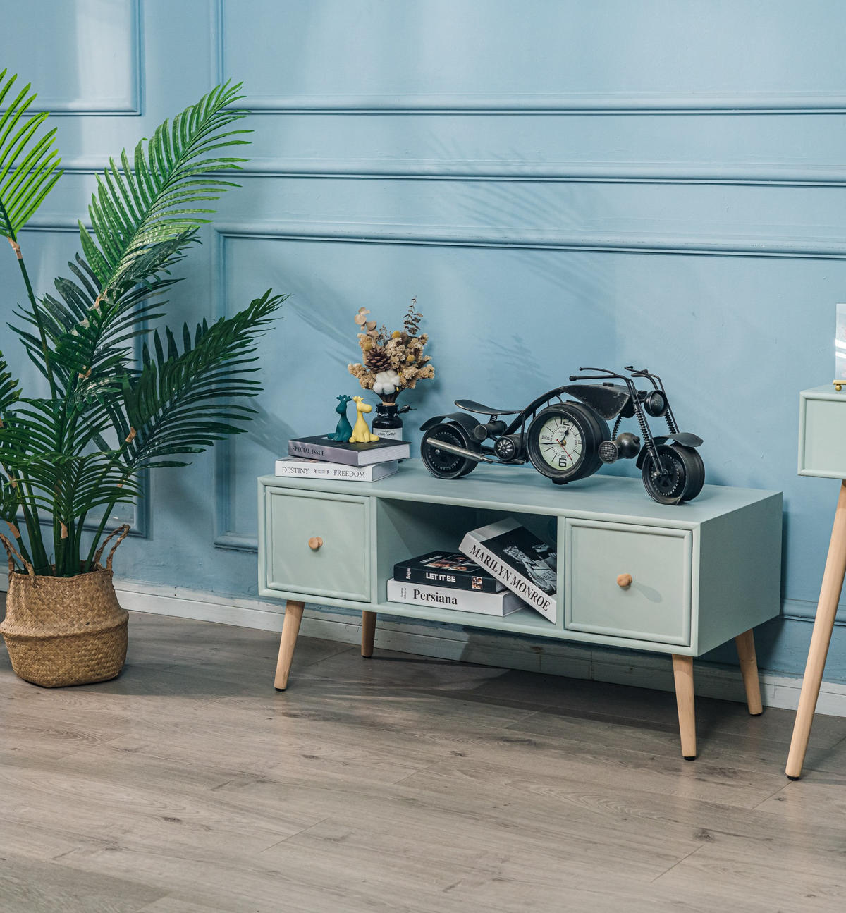 TV-SCHRANK Rechteckig Grün 100 x 42 x 45 (cm) - Grün, Holz (100/46/40cm) - Nordlys