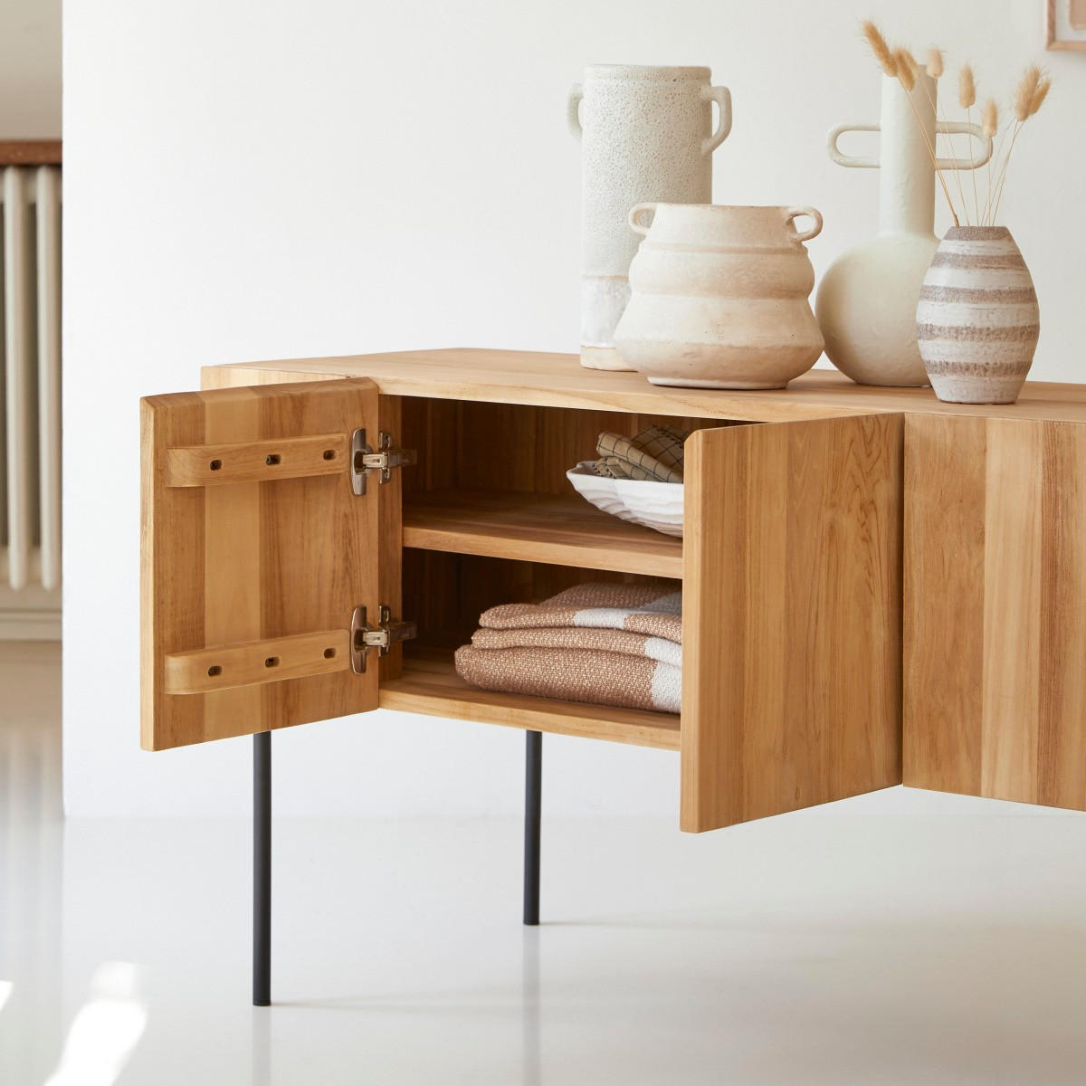 TV-SCHRANK Honorine Natur aus Teak - Naturfarben, Holz (170/66/50cm) - Tikamoon