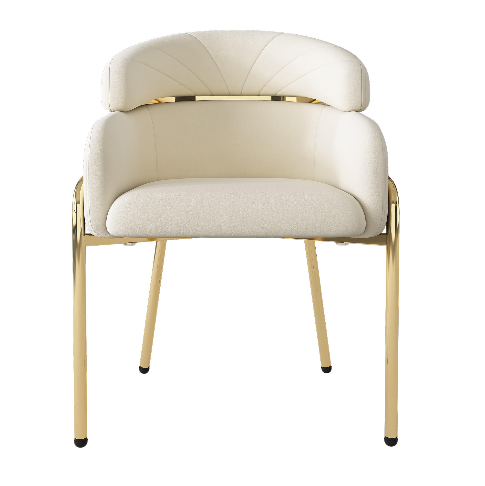 ESSZIMMERSTUHL 45x53x79 cm in Beige, Samt mit 4 Metallbeinen, modernes Design - Beige, Textil (45/79/53cm) - Modfu
