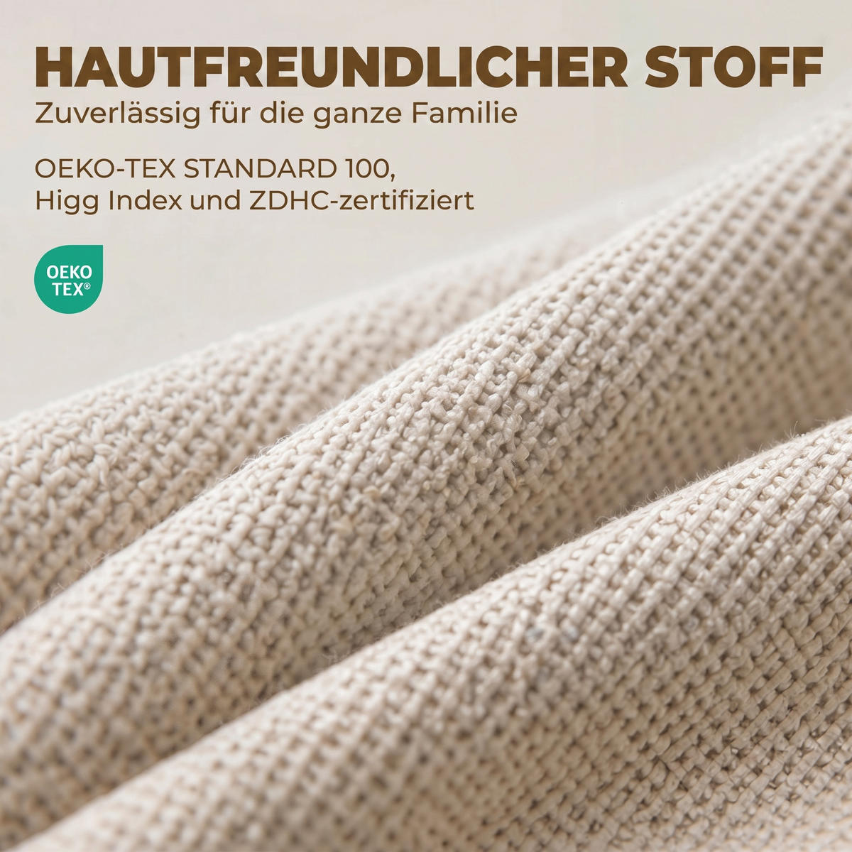 ESSZIMMERSTUHL 2er Set Polyester Gummibaumholz Creme - Creme/Naturfarben, Holz/Textil (46/88/56cm) - HOMCOM