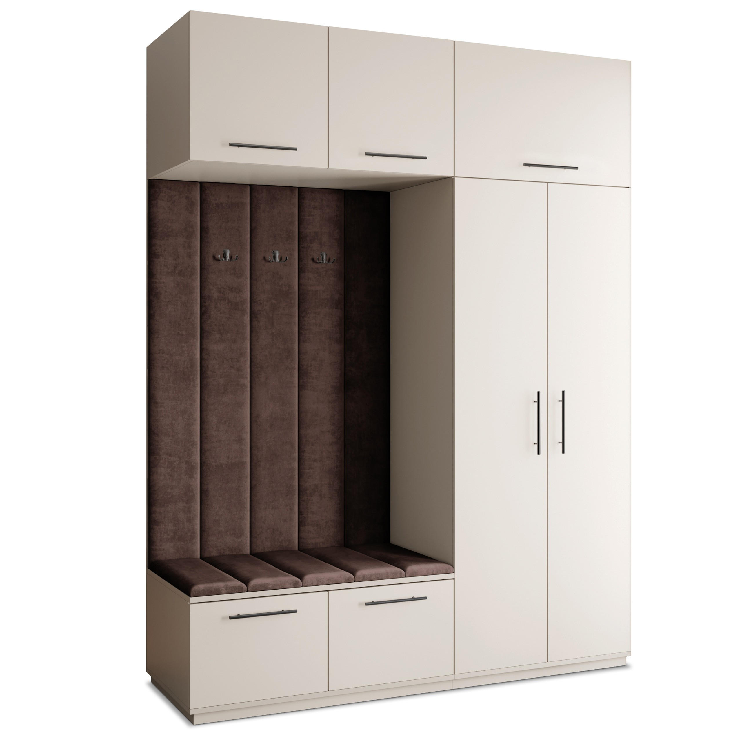 GARDEROBENSCHRANK REMA 180/240/60 cm Modern Garderobe-Set Kaschmir - Kaschmir/Braun, Holzwerkstoff (180/240/60cm) - MASSENO