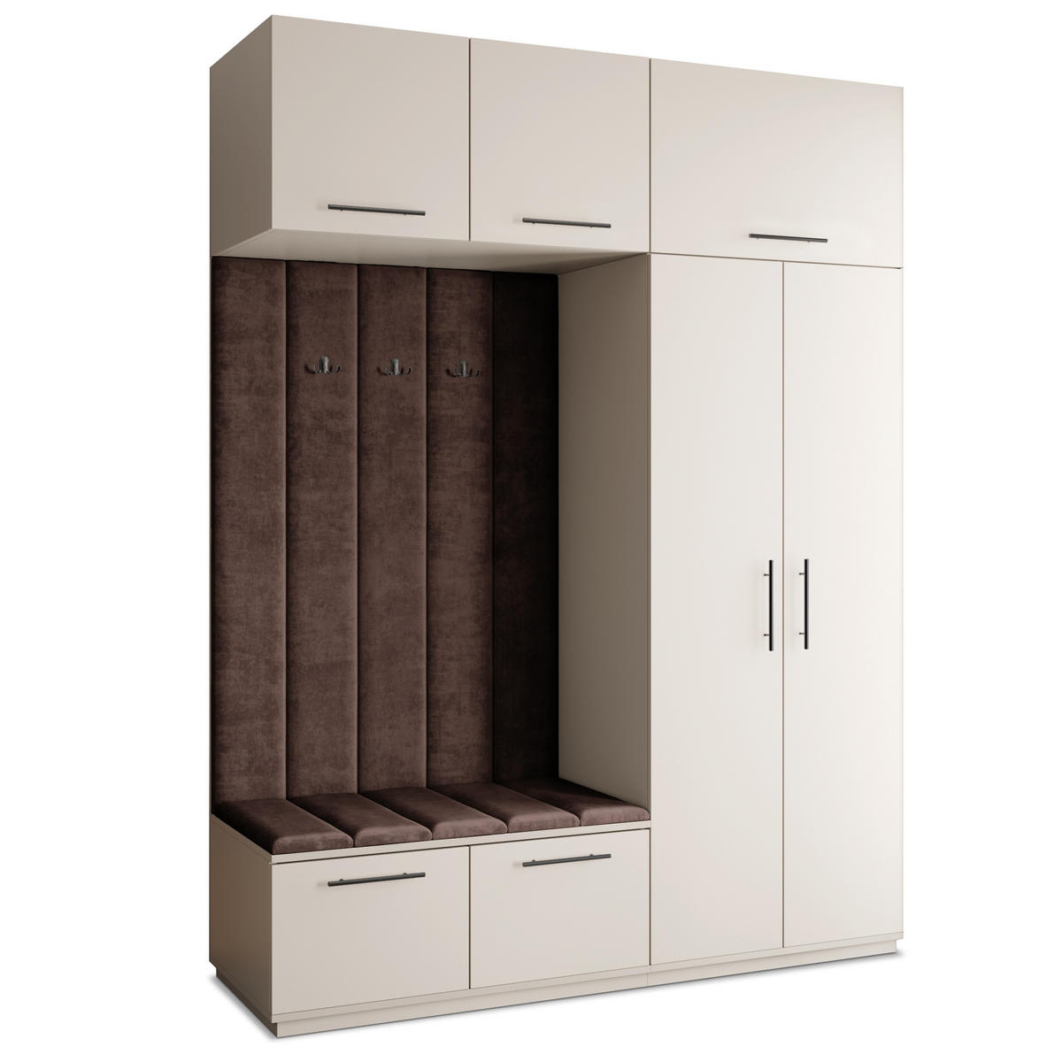 GARDEROBENSCHRANK REMA 180/240/60 cm Modern Garderobe-Set Kaschmir - Kaschmir/Braun, Holzwerkstoff (180/240/60cm) - MASSENO