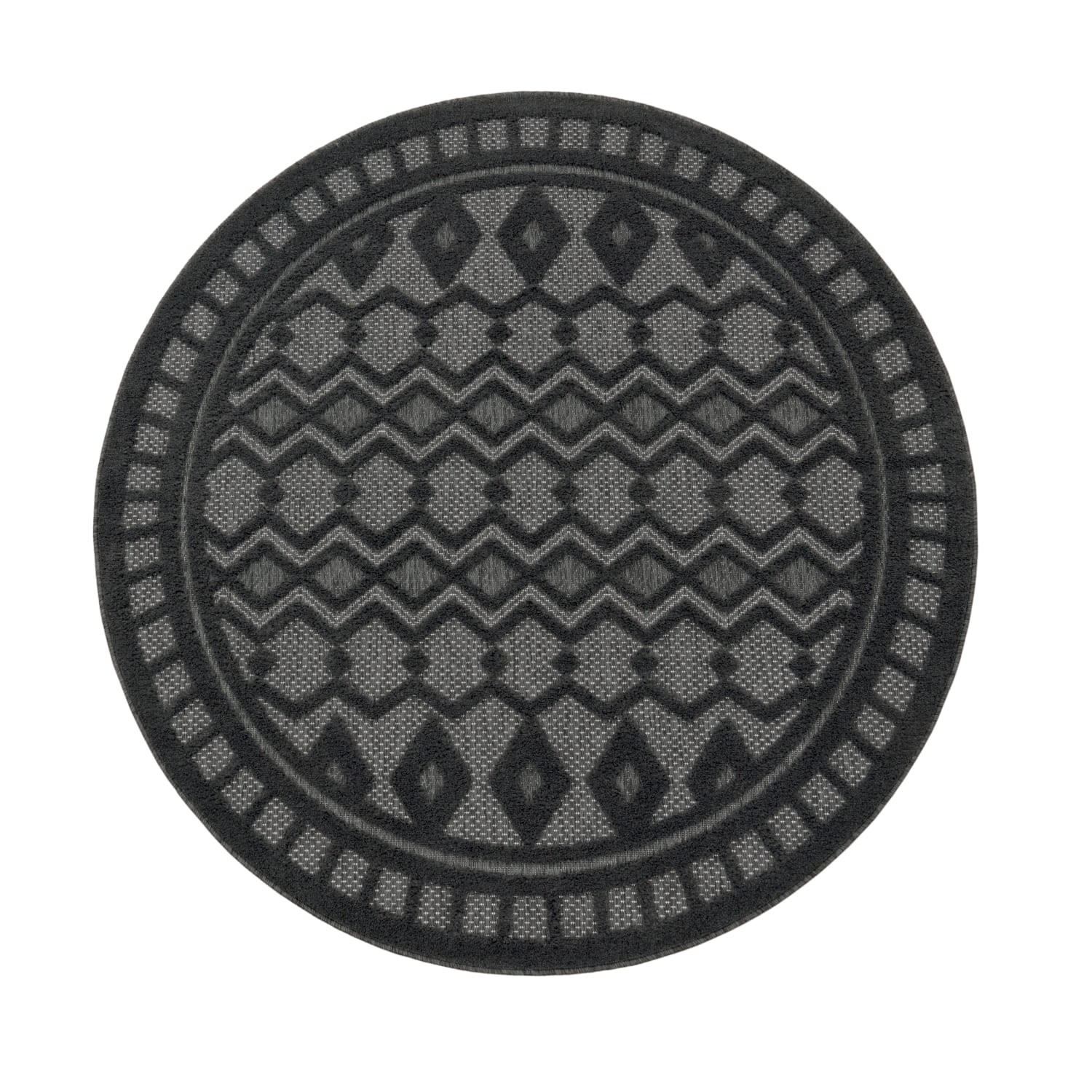 OUTDOORTEPPICH 160/160 cm Livorno 671 - Anthrazit, Kunststoff (160/160cm) - Paco Home