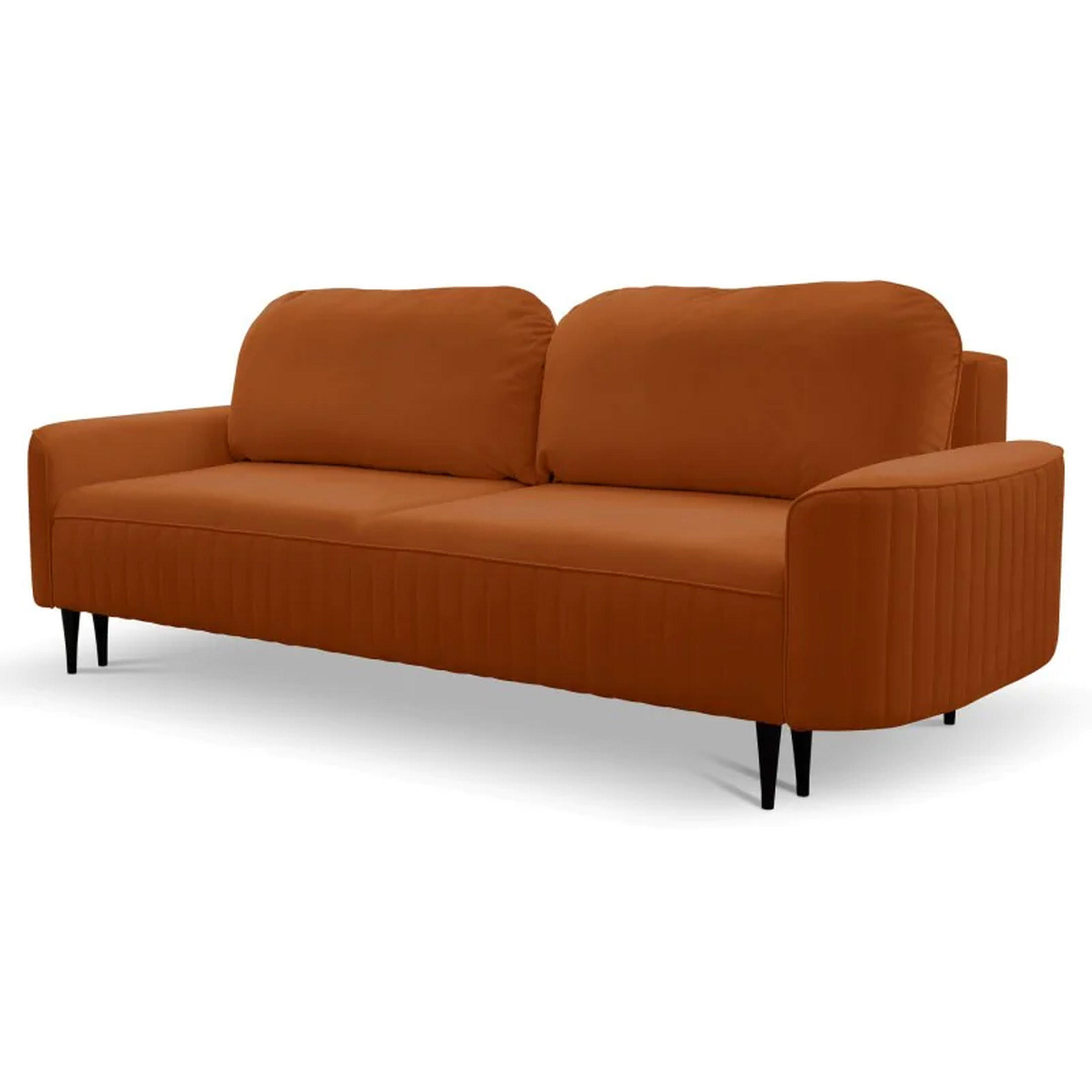 SCHLAFSOFA ANES, Sofa mit Schlaffunktion und Bettkasten, Farbe: Orange, Velourstoff - Orange, Textil (244/92/102cm) - Sepro Meble