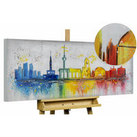 ACRYLBILD HANDGEMALT 120/60 cm - Weiß, Holz/Textil (120/60cm) - KUNSTLOFT