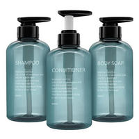 PUMPFLASCHEN-SET 3er-Pack 300ml Blau - Blau, Kunststoff (5/5/10cm)