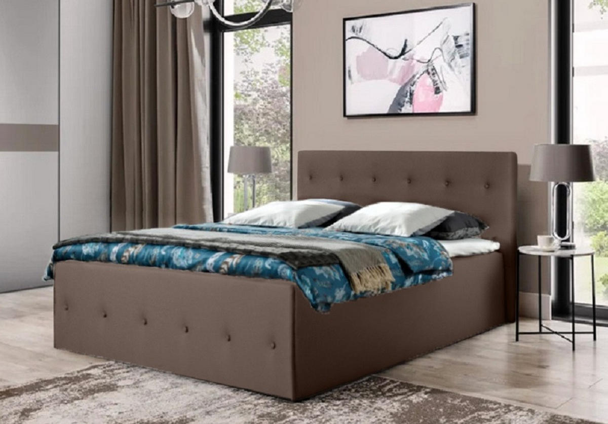 POLSTERBETT Atalanta Dunkelbraun 100 x 200 x 40 cm Ohne Matratze und Lattenrost - Dunkelbraun, Holz (100/200cm) - Halmon Schlafkomfort Betten 