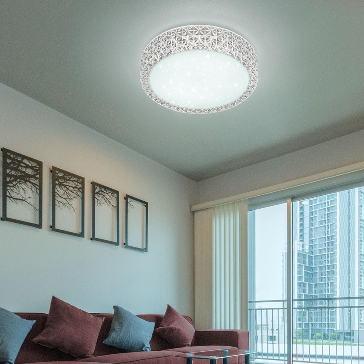 LED DECKENLEUCHTE Metall Kristallklar - Klar, Metall (30/30/8cm) - Globo Lighting