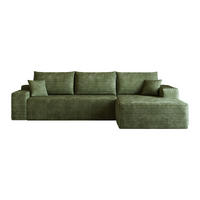 ECKSOFA 270/175/83 cm Grün Cord mit Chaiselongue, Rechte Seite - Grün, Textil (270/175cm) - Oxeza