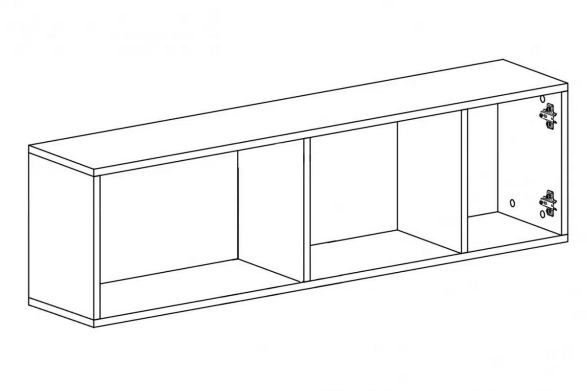 KINDER-WANDREGAL LIBU 12 120/25/37 in Sandbeige / Geölte Eiche - Eichefarben/Beige, Holzwerkstoff (120/37/25cm) - Deine Möbel 24