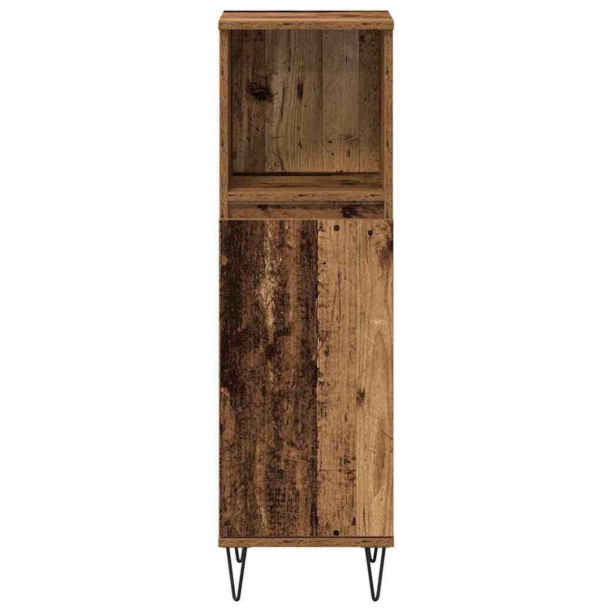 BADEZIMMERMÖBEL-SET Mit Regal 3 Pcs Altholz Holzwerkstoff - Braun, Holzwerkstoff (33/180/140cm) - vidaXL