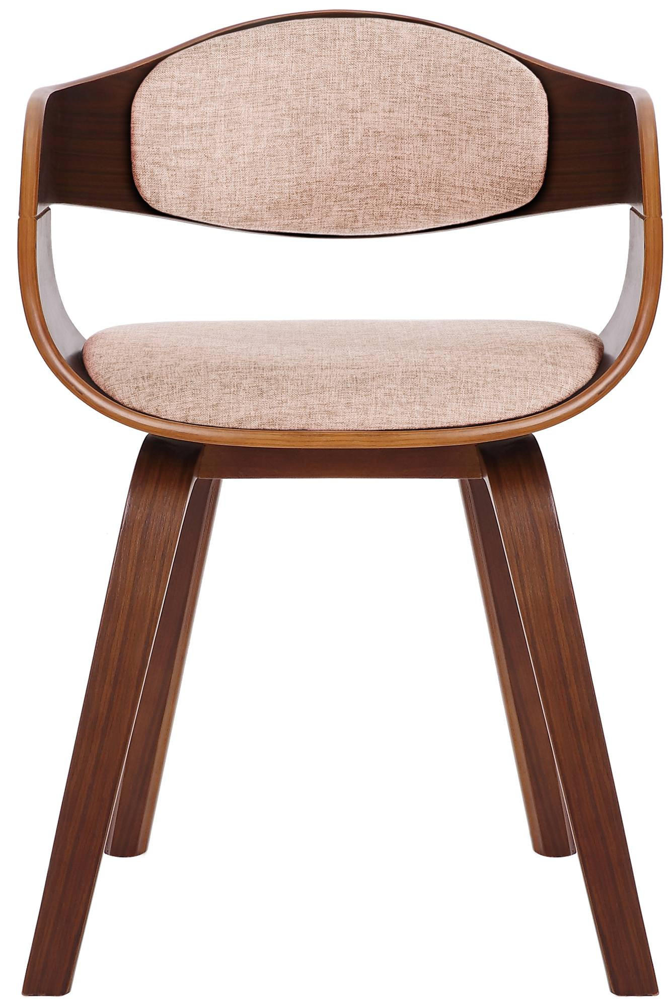 ARMLEHNENSTUHL 2er Set Stoff Walnuss/Creme - Walnussfarben/Creme, Holz/Textil (49/73/46cm) - CLP