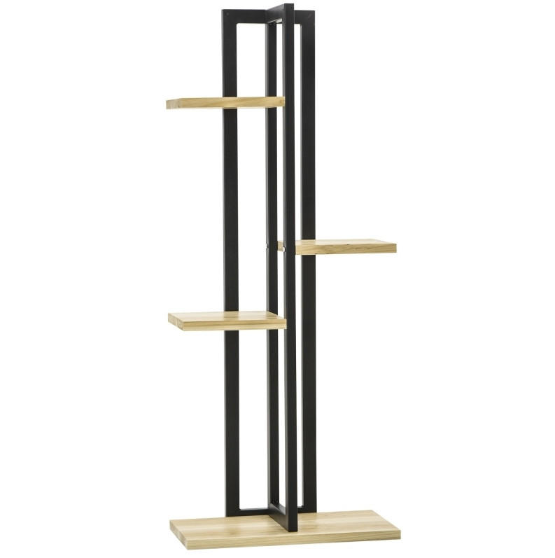 BLUMENTREPPE aus Holz 45x25x110 cm in Schwarz - Schwarz, Holz (25/110/45cm) - Modfu