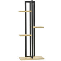 BLUMENTREPPE aus Holz 45x25x110 cm in Schwarz - Schwarz, Holz (25/110/45cm) - Modfu
