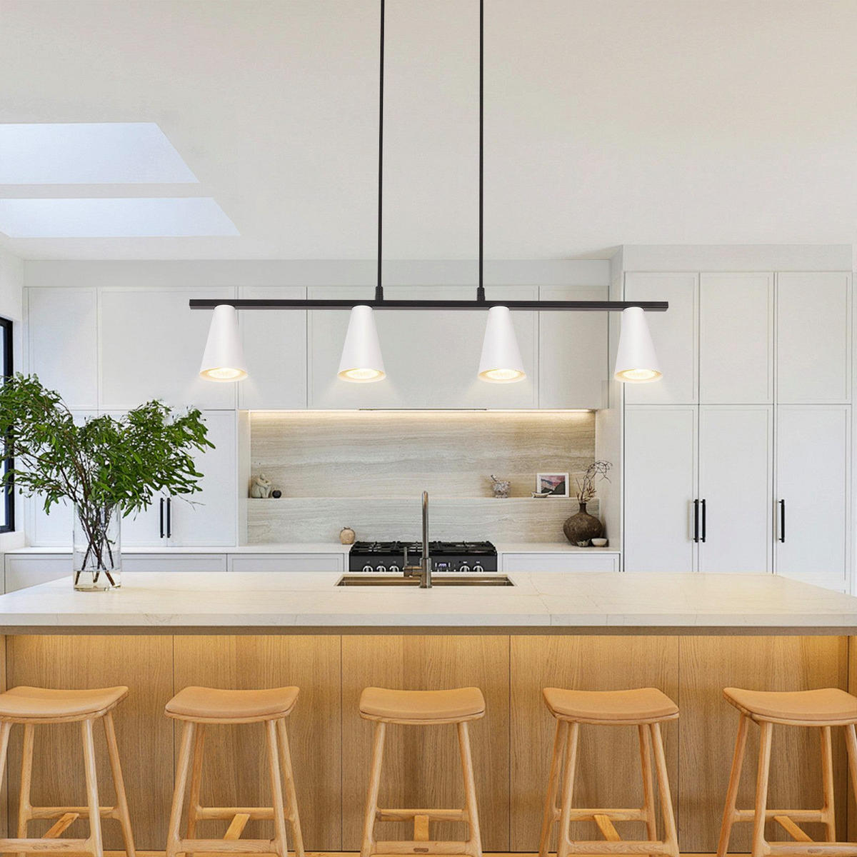 PENDELLEUCHTE Luke 70/7/160 cm - Weiß, Metall (70/7/160cm) - ZMH