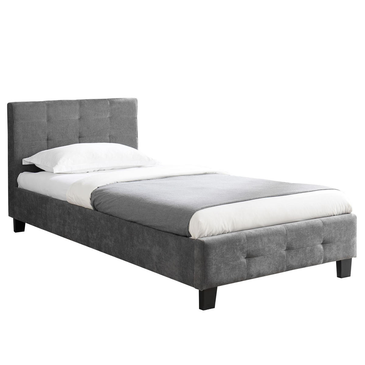 POLSTERBETT GIAVENO 90X200 CM - Grau, Textil (90/200cm) - CARO-Möbel