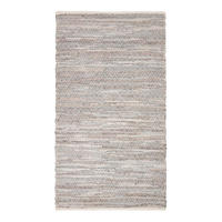 LEDERTEPPICH gewebt mit Rautenmuster 120/180 cm - Grau, Leder (120/180cm) - Homescapes