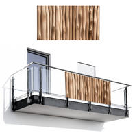 BALKON-SICHTSCHUTZ Holz - Stiel - Hellbraun - Ahornfarben, Kunststoff (200/110cm) - MuchoWow