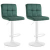 BARHOCKER 2er Set Samt grün - Weiß/Grün, Textil/Metall (46/94/47cm) - CLP