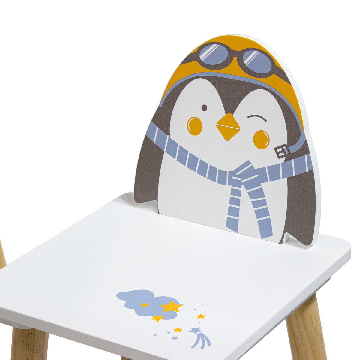 KINDERTISCH UND STÜHLE Weiß 55/55/43,5 3er-Set - Weiß, Holz (55/44/55cm) - Mobili Rebecca
