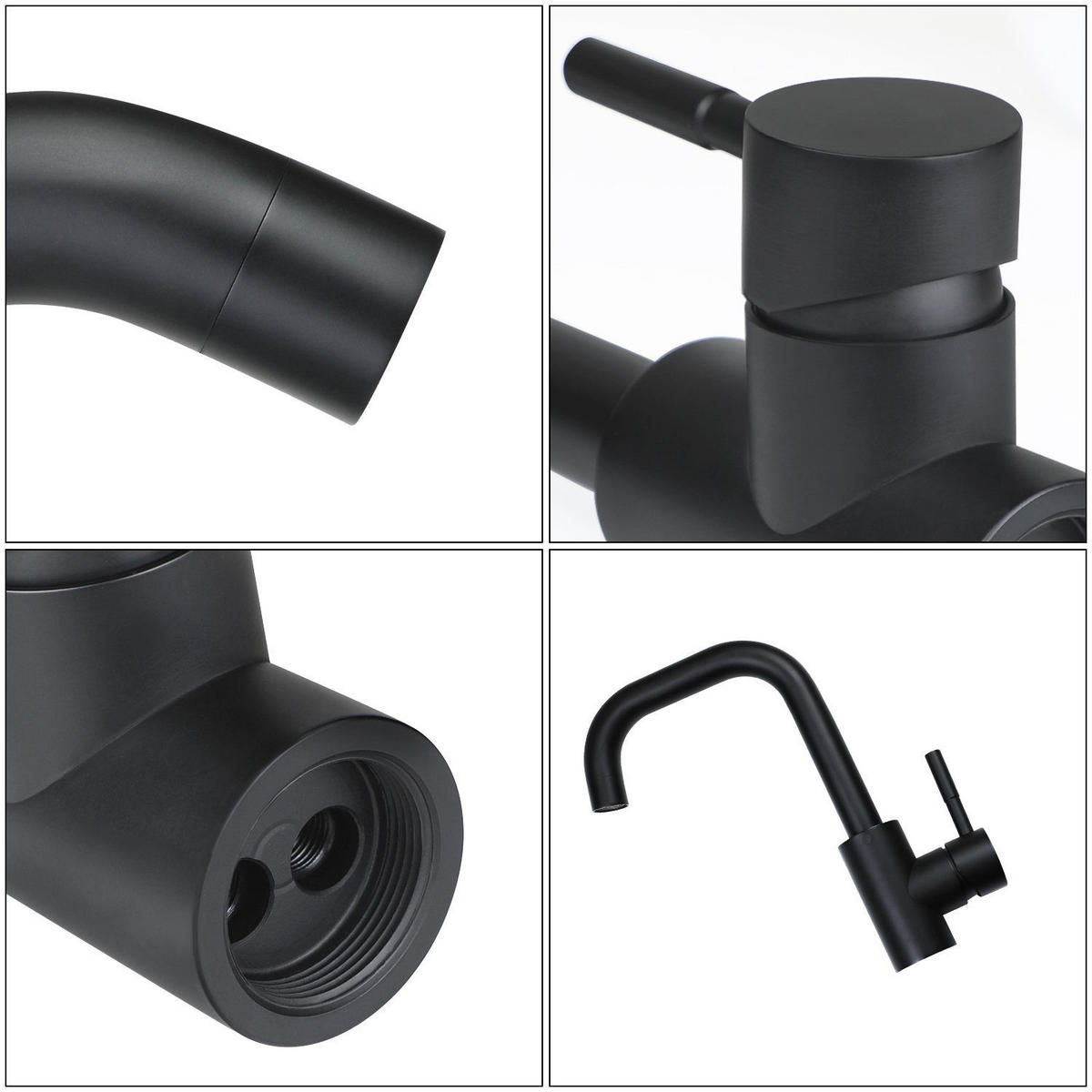 KÜCHENARMATUR Quellin 4/24/14 cm - Schwarz, Metall (4/24/14cm) - ZMH