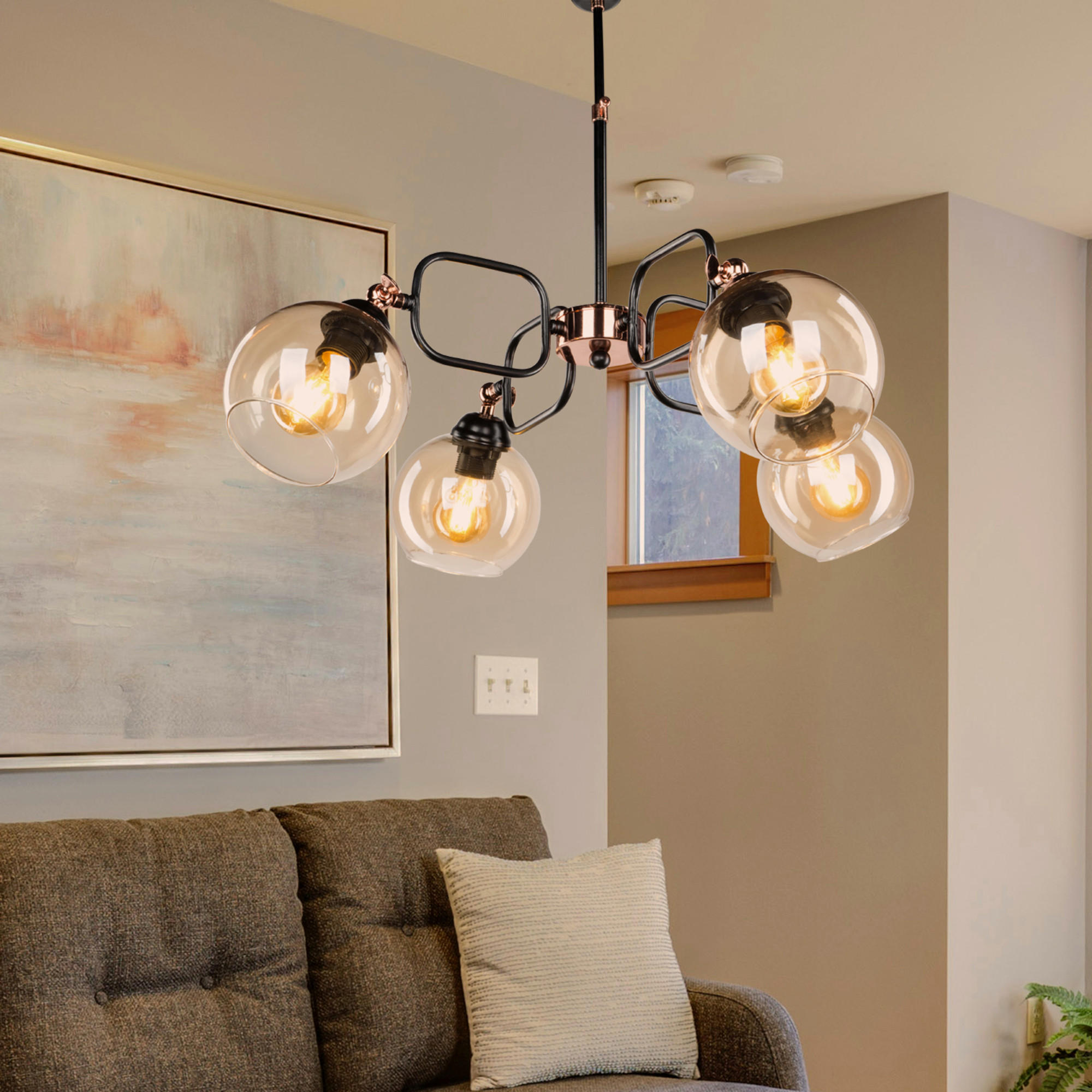 HÄNGELEUCHTE Crawley - Schwarz, Metall (55/55/57cm) - lux.pro