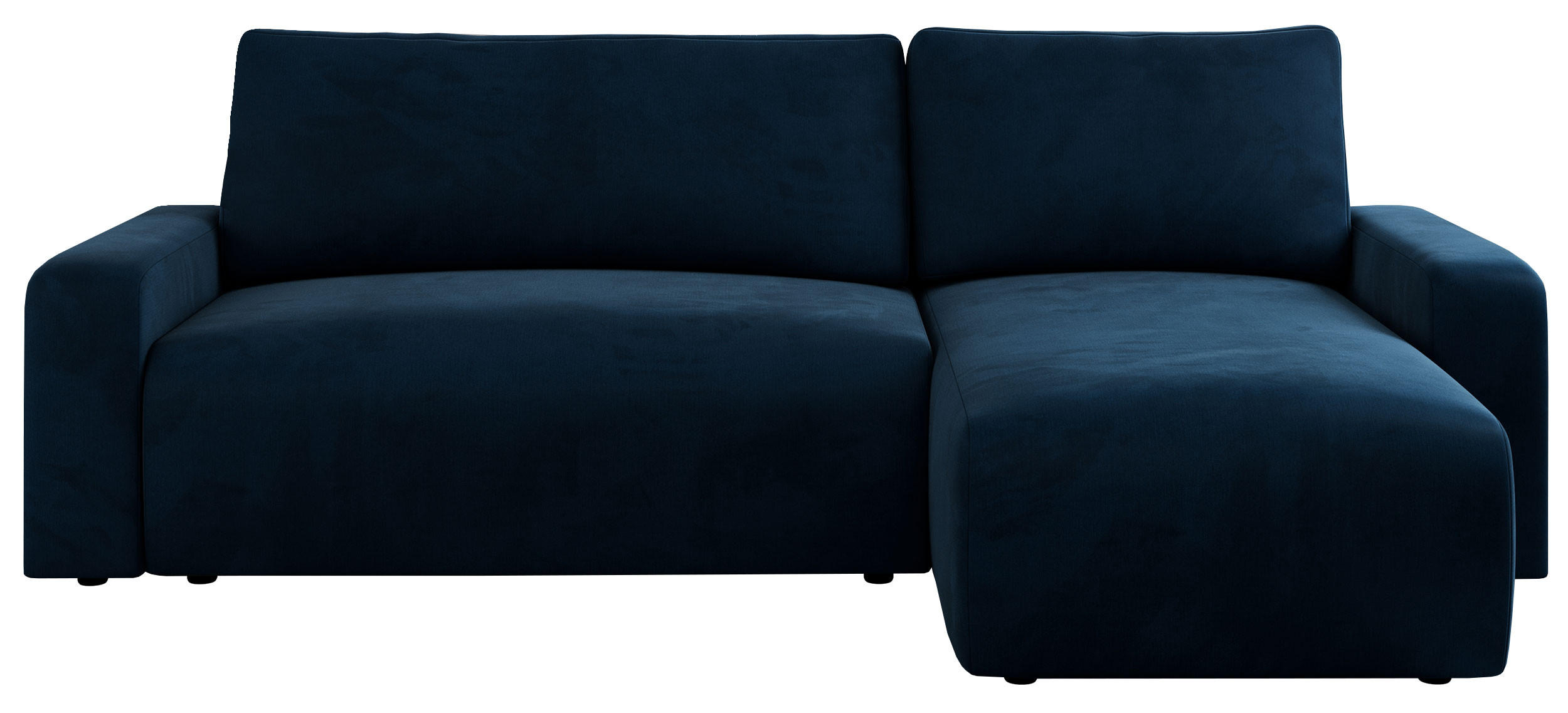 ECKSOFA ARGOS Dunkelblau Velours - Schwarz/Dunkelblau, Kunststoff/Textil (245/150cm) - MKS
