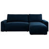 ECKSOFA ARGOS Dunkelblau Velours - Schwarz/Dunkelblau, Kunststoff/Textil (245/150cm) - MKS