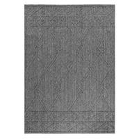 TEPPICH Outdoor Flachgewebe Berber-Muster Polypropylen Terrasse Grau Rechteckig 160x230 - Grau, Textil (160/230cm) - KADIMA DESIGN