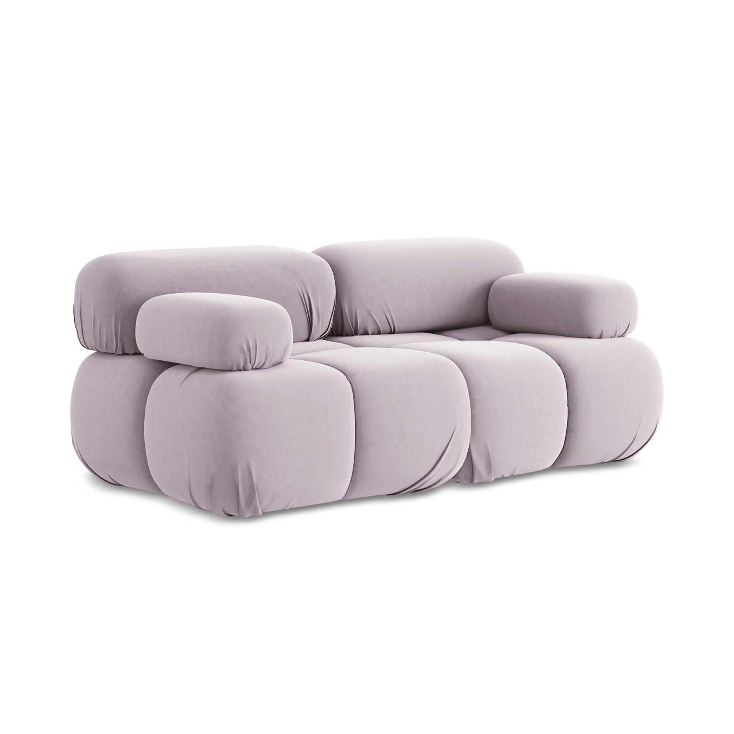 2-SITZER-SOFA Samt Stoff Violett - Lila/Flieder, Kunststoff/Textil (190/70/96cm) - LaMiaSofa