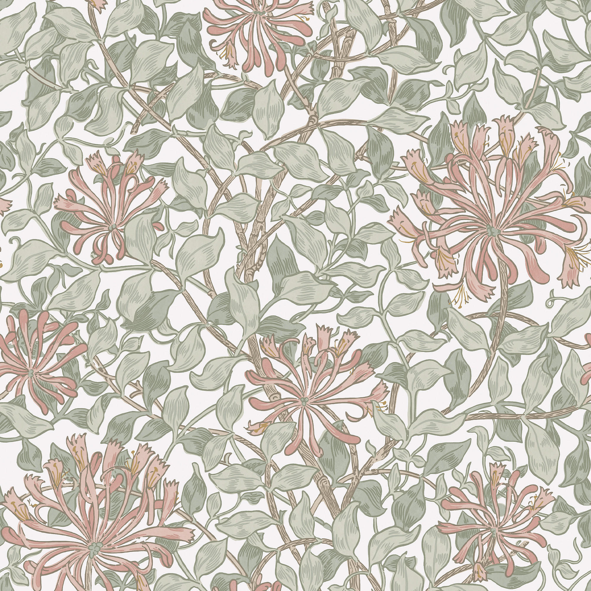 William Morris at Home Vliestapete Salbeigrün 52x1000 cm