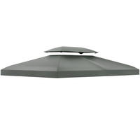 ERSATZDACH Dach 4x3 für Metall-Gartenpavillon Gartenzelt Partyzelt Dunkelgrau - Dunkelgrau, Kunststoff (300/20/400cm) - Outsunny