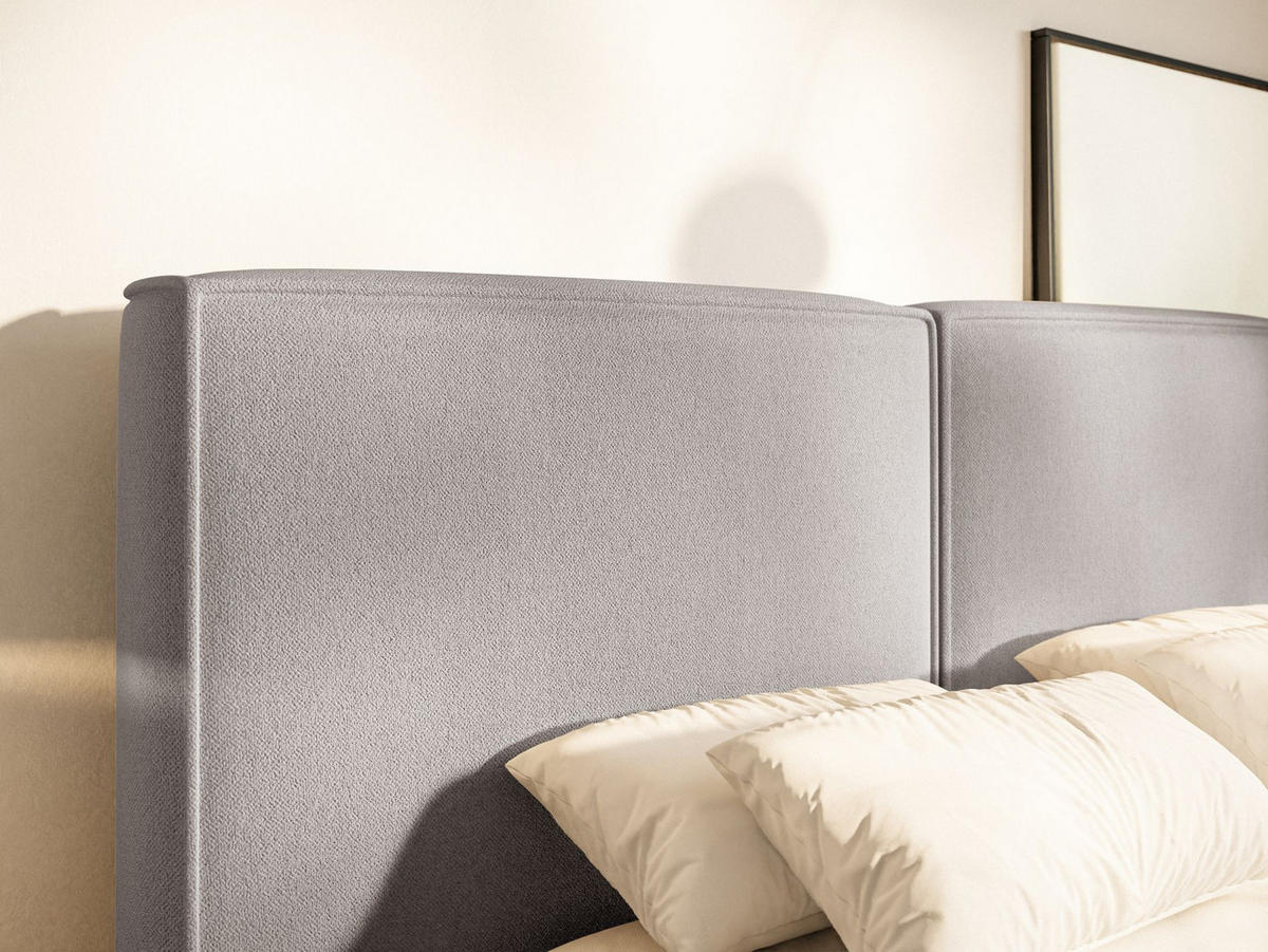 POLSTERBETT Tilves Hellgrau 140x200 cm - Hellgrau/Schwarz, Kunststoff/Textil (140/200cm) - Selsey