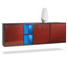 SIDEBOARD Cuba Türen in Bordeaux Hochglanz - Bordeaux, Holzwerkstoff (182/53/35cm) - Vladon