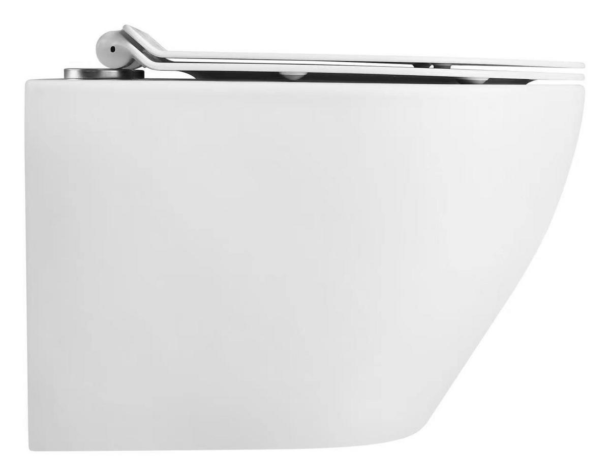 RAUMSPAR-WAND-WC WHR-6051 Weiß spülrandlos inkl. SoftClose-Sitz - Weiß, Keramik (36/36/49cm) - Glasdeals
