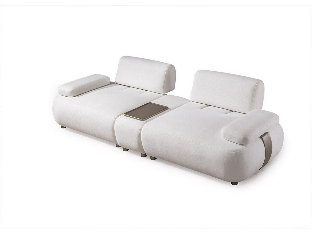 SOFA Chelsea 4-Sitzer Webstoff Creme - Beige, Holz/Textil (270/79/110cm) - Villa Möbel